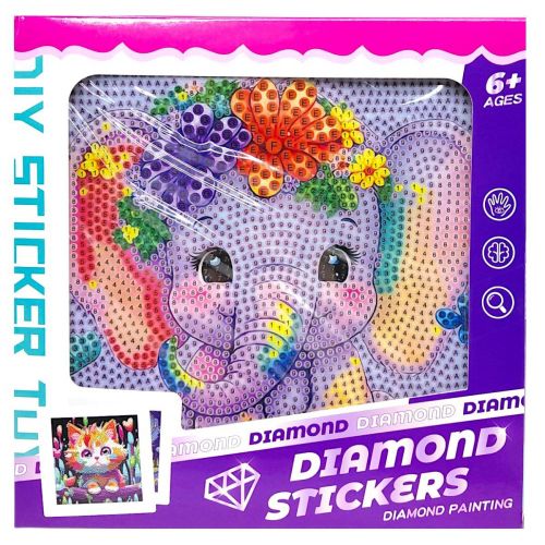 Алмазна мозаїка (стрази, інструменти, рамка) в коробці 17,5х17,5 см  мініатюра фото 1