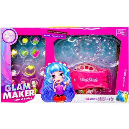 Набір прикрас (інструмент для зачісок, стрази, блискітки, резинки для волосся, прикраси) в коробці  мініатюра фото 1