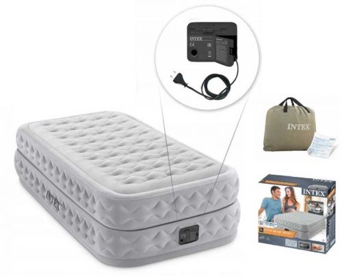 Велюровий матрац "Twin" 99х191х51 см, вбудований електронасос, подушка, одномісний  мініатюра фото 1