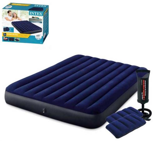 Надувний матрац "Квін двомісний" 152х203х25 см, 2 подушки, з ручним насосом, в коробці  мініатюра фото 1