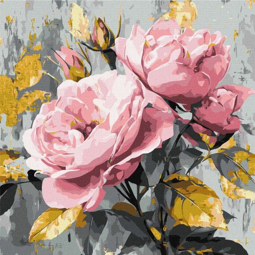 Картина по номерах з фарбами металік "Делікатна краса" 40х40 см  мініатюра фото 1