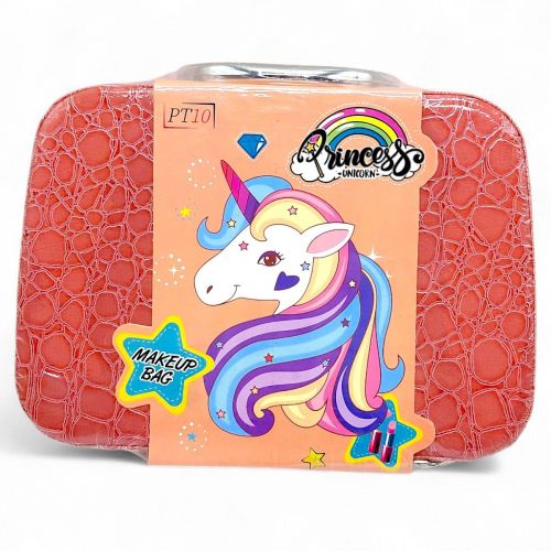 Набір аксесуарів у валізі: парфуми+годинник "Принцеса Єдиноріг" (ПОМАРАНЧЕВИЙ)  мініатюра фото 1