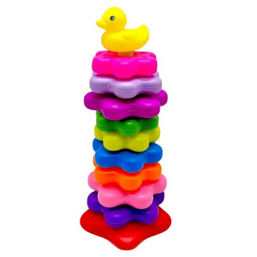 Пирамидка, высота 32 см, фигурка животного, 10 колец разного диаметра, в сетке  мініатюра фото 1