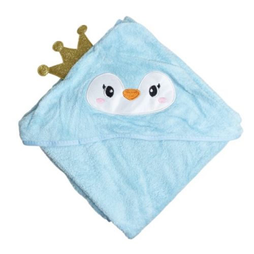 Дитячий рушник з капюшоном, розмір 80*80 см (БЛАКИТНИЙ)  мініатюра фото 1