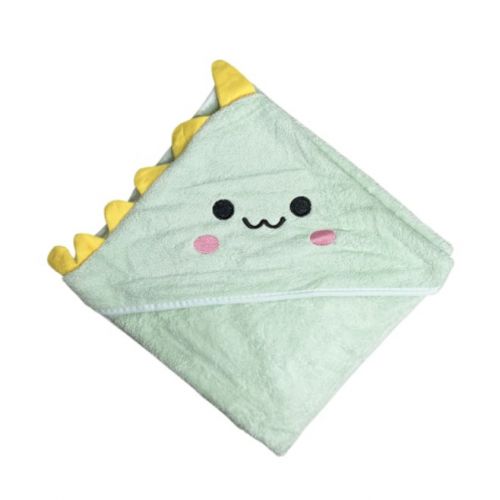 Дитячий рушник з капюшоном, розмір 80*80 см (ЗЕЛЕНИЙ)  мініатюра фото 1