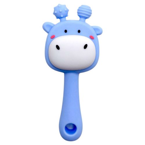 Силіконовий прорізувач-брязкальце Жираф (СИНІЙ)  мініатюра фото 1