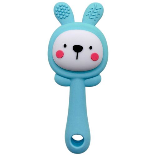 Силіконовий прорізувач-брязкальце Зайка (МʼЯТНИЙ)  мініатюра фото 1