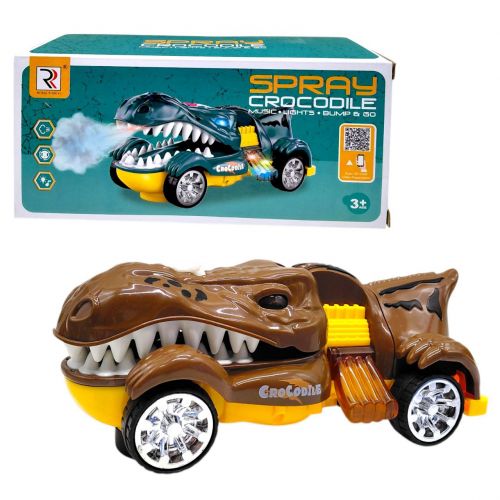 Машина "Крокодил" з димом, світлом і музикою, в коробці ZR192-3 р. 22*8,8*10,4см  мініатюра фото 1