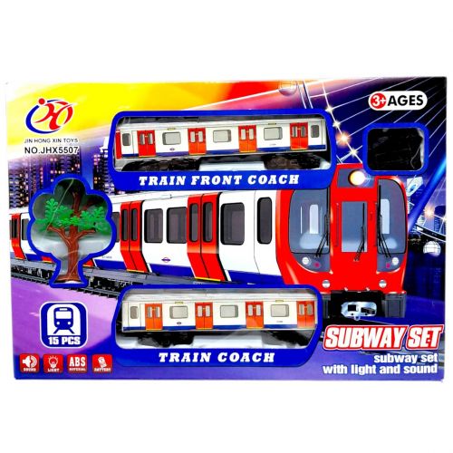 Залізна дорога "Метро" на батарейках, в коробці р. 36x6,5x25 см  мініатюра фото 1