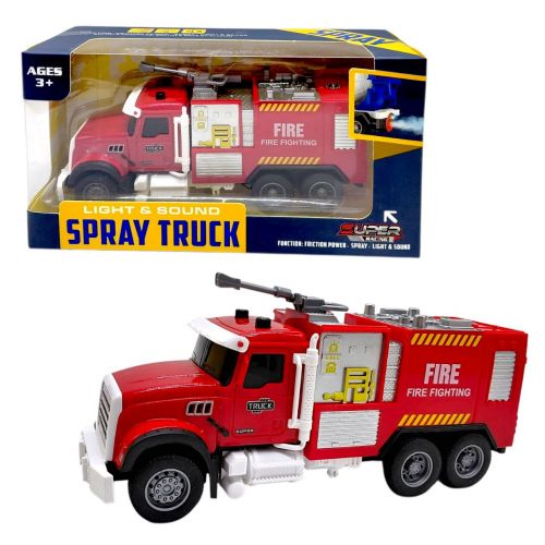 Машина інерційна "Пожежна" озвучена, зі світлом, з паром (в коробці 24x9,5x13 см) (ВИД 2)  мініатюра фото 1