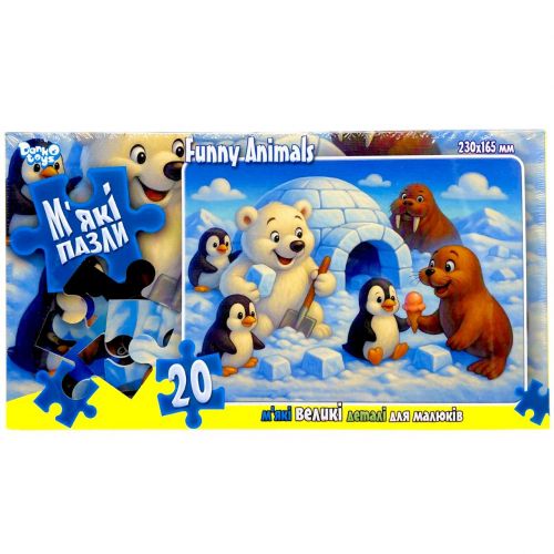 МʼЯКІ ПАЗЛИ 20 ЕЛЕМЕНТІВ (АРКТИЧНІ ДРУЗІ)  мініатюра фото 1