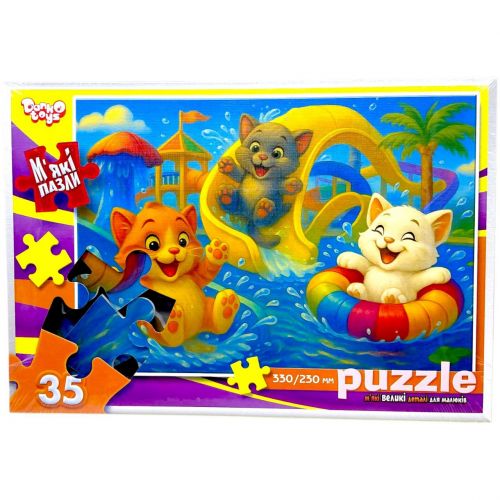 МʼЯКІ ПАЗЛИ 35 ЕЛЕМЕНТІВ (КОТИ В АКВАПАРКУ)  мініатюра фото 1