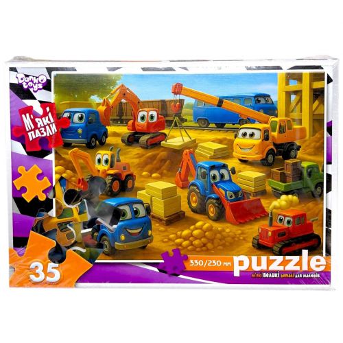 МʼЯКІ ПАЗЛИ 35 ЕЛЕМЕНТІВ (БУДІВЕЛЬНА ТЕХНІКА)  мініатюра фото 1