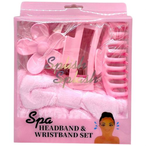 Подарунковий набір «Spa Headband &Wristband Set» рожевий (44936)  мініатюра фото 1