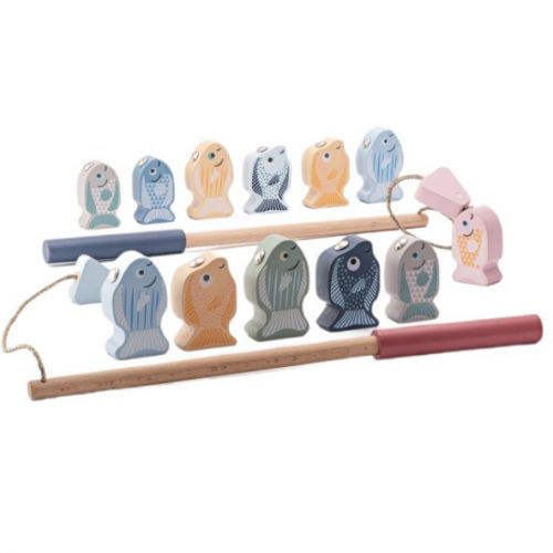 Дерев'яна іграшка "Магнітна рибалка з 2-ма вудками"  мініатюра фото 1