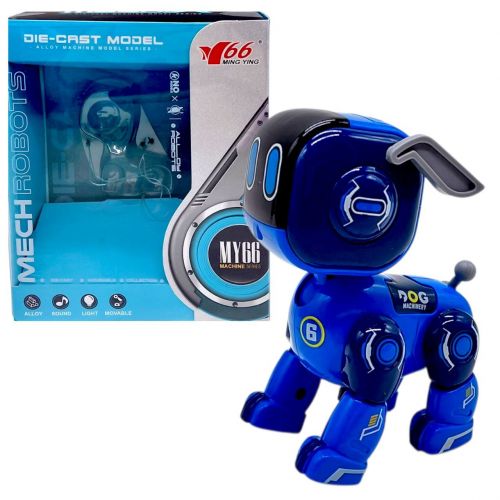 Металлический песик, свет, звук (СИНИЙ)  мініатюра фото 1