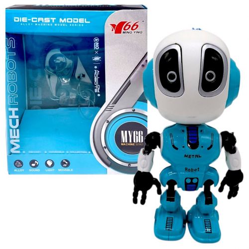 Металлический индуктивный робот, свет, звук (ГОЛУБОЙ)  мініатюра фото 1