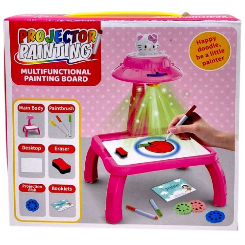 Столик з проєктором на батарейках, герой, підсвітка, диски, фломастери, в коробці  мініатюра фото 1