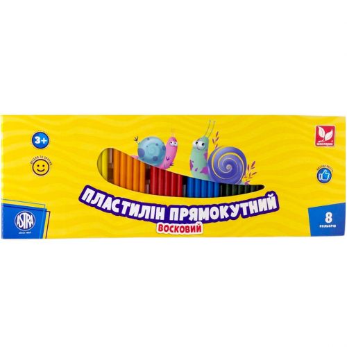 Пластилін прямокутний 8 кольорів  мініатюра фото 1