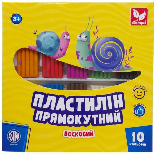 Пластилін прямокутний 10 кольорів  мініатюра фото 1