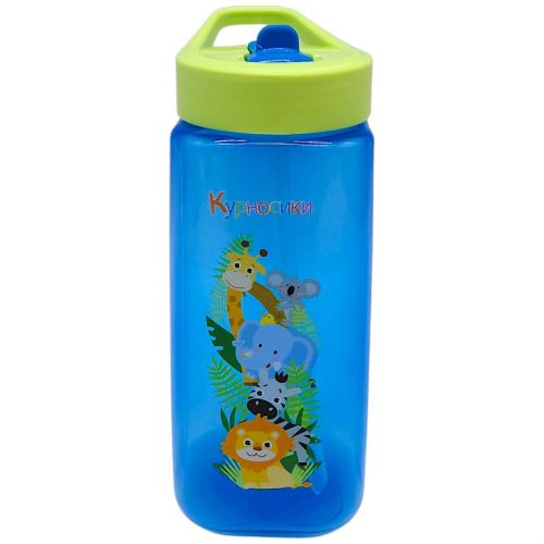 Поїлка зі складним носиком та силіконовою соломкою 420 мл (СИНЯ)  мініатюра фото 1