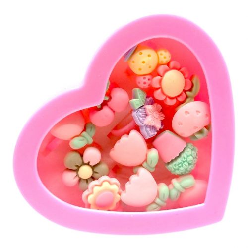 Кільце пластикове дитяче 12шт . у подарунковій кор.  (СЕРДЦЕ)  мініатюра фото 1