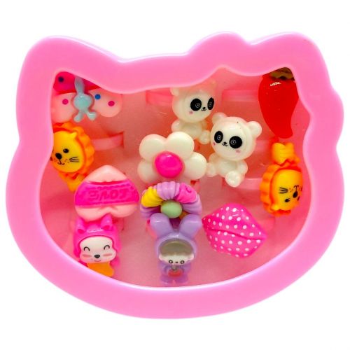 Кільце пластикове дитяче 12шт . у подарунковій кор.  (КОТИК)  мініатюра фото 1