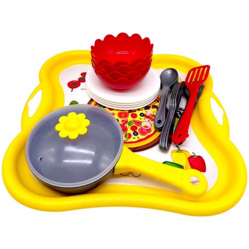 Набір посуду столовий Піца на підносі (ЖОВТИЙ)  мініатюра фото 1