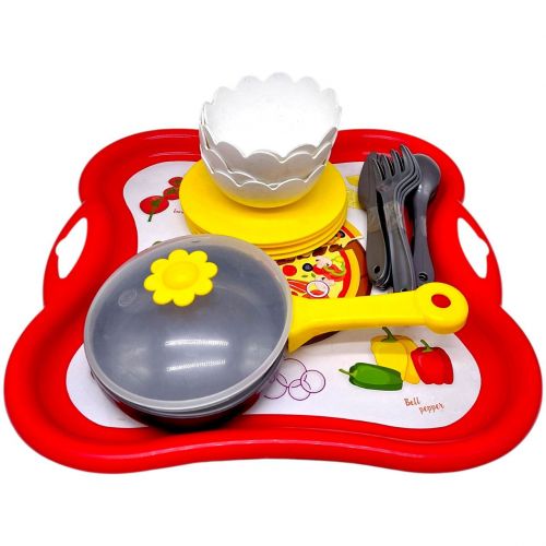 Набір посуду столовий Піца на підносі (ЧЕРВОНИЙ)  мініатюра фото 1