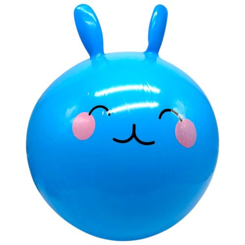 М`яч для фітнесу, діаметр 43 см, висота з вушками 53 см, у пакеті (БЛАКИТНИЙ)  мініатюра фото 1