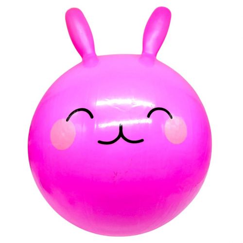 М`яч для фітнесу, діаметр 43 см, висота з вушками 53 см, у пакеті (РОЖЕВИЙ)  мініатюра фото 1