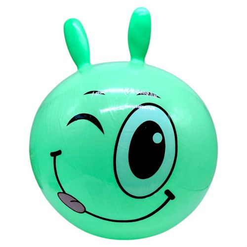 М`яч для фітнесу, діаметр 43 см, висота з вушками 53 см, у пакеті (ЗЕЛЕНИЙ)  мініатюра фото 1