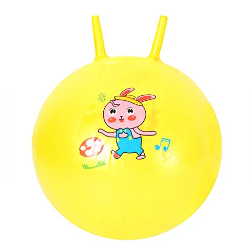 М`яч для фітнесу діаметр 27 см, висота з вушками 40 см, у пакеті (ЖОВТИЙ)  мініатюра фото 1