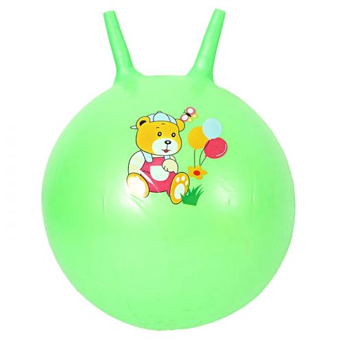 М'яч для фітнесу діаметр 35 см, висота з вушками 40 см, у пакеті (ЗЕЛЕНИЙ)  мініатюра фото 1