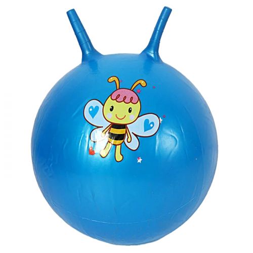 М'яч для фітнесу діаметр 35 см, висота з вушками 40 см, у пакеті (СИНІЙ)  мініатюра фото 1