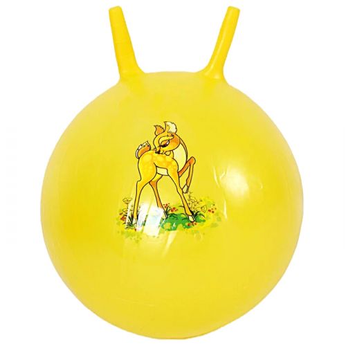 М'яч для фітнесу діаметр 35 см, висота з вушками 40 см, у пакеті (ЖОВТИЙ)  мініатюра фото 1