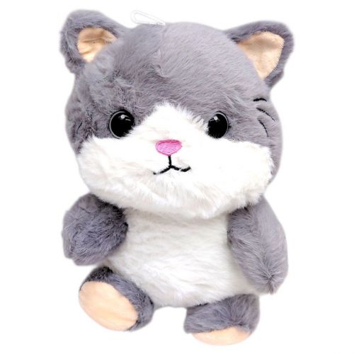 Мʼяка іграшка "Котик" 20 см (СІРИЙ)  мініатюра фото 1