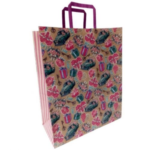 Пакет паперовий з ручками бурий (5 шт в пакуванні) 32х15х38 см  мініатюра фото 1