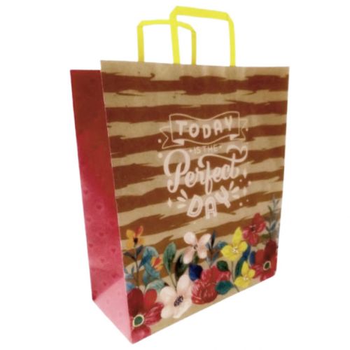 Пакет паперовий з ручками бурий (5 шт в пакуванні) 32х15х38 см  мініатюра фото 1