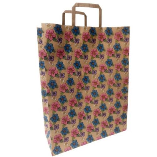 Пакет паперовий з ручками бурий (5 шт в пакуванні) 32х15х42 см  мініатюра фото 1