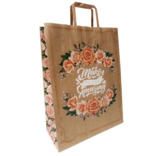 Пакет паперовий з ручками бурий (5 шт в пакуванні) 32х15х42 см  мініатюра фото 1