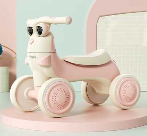 Велобіг JOY 4-х колісний  Рожевий, колеса PU, рама пластик, УКРАЇНСЬКЕ ОЗВУЧУВАННЯ та підсвічування, в коробці  мініатюра фото 1