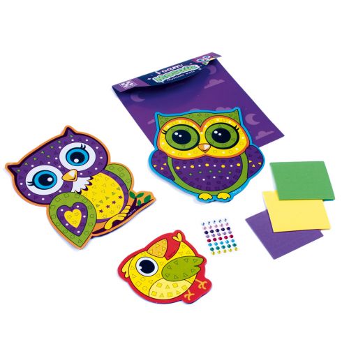 Набір для творчості зі мʼякою мозаїкою та стразами "Містичні сови"  мініатюра фото 1