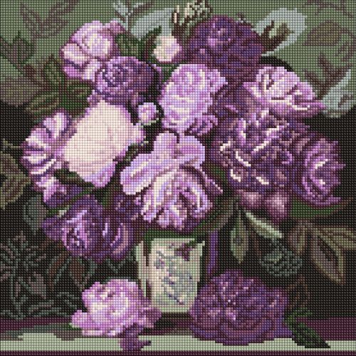 Алмазна мозаїка "Мелодія пелюсткових барв" 40х40 см  мініатюра фото 1