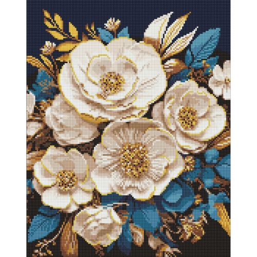 Алмазна мозаїка без підрамника "Біла симфонія" 40х50 см  мініатюра фото 1