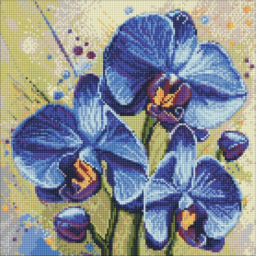 Алмазна мозаїка "Ніжна орхідея" 40х40 см  мініатюра фото 1