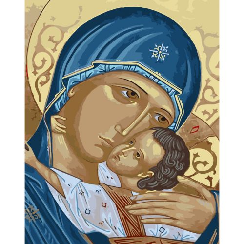 Картина по номерах "Псково-Печерська ікона.  Зворушення" 40х50 см  мініатюра фото 1