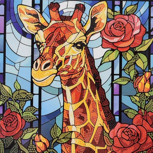 Алмазна мозаїка "Жирафова казка" 30х30 см  мініатюра фото 1