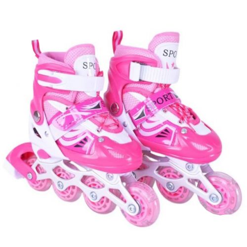 Роликові ковзан  розмір S (30-33) колеса PVC (РОЖЕВІ)  мініатюра фото 1