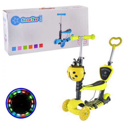 Самокат триколісний "Сонечко", жовтий (транспортувальна упаковка)  мініатюра фото 1